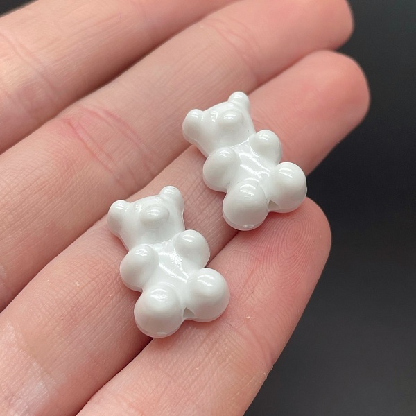 12*18 мм , Бусина Мишка белый