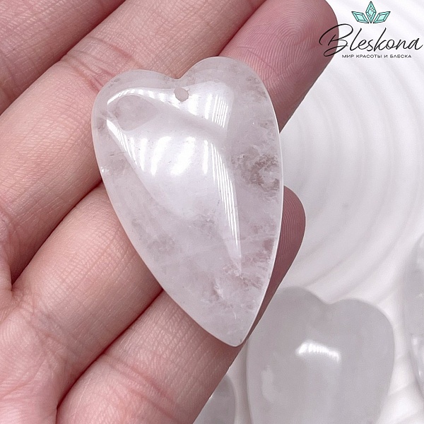 25*40 мм Подвеска Сердце Горный хрусталь 