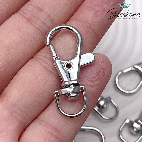 35*13 мм Цвет серебро, Замок-карабин