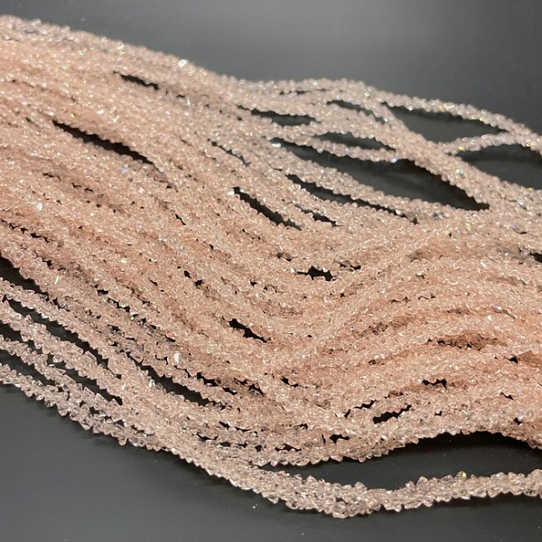 2,5 мм, Стекло Lux, треугольник, нежно-розовый