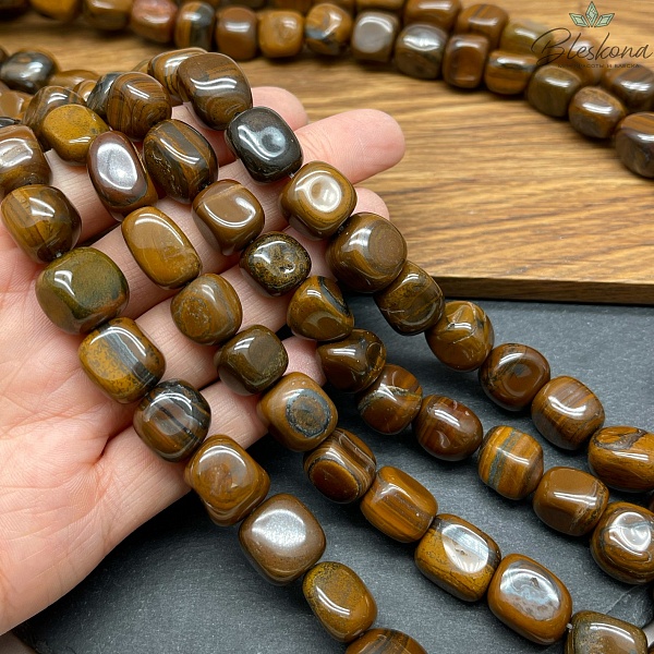 Тигровый глаз галтовка фриформ (12-15)*(12-16) мм