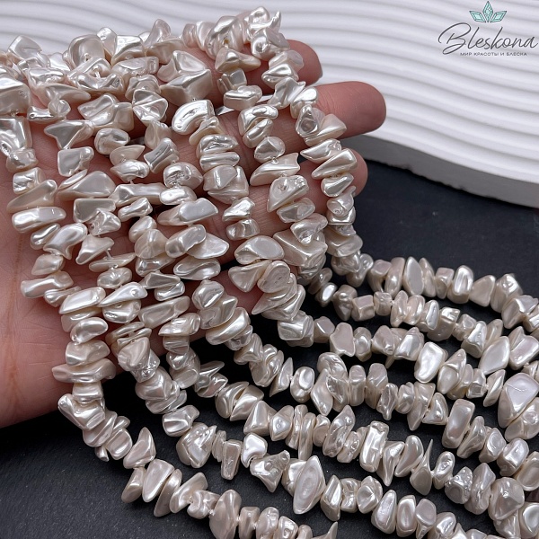 Жемчуг Майорка крошка кремовая 6-12 мм