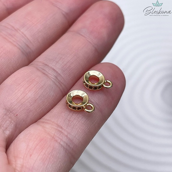 6 мм Цвет золото, Бейл цирконы разъемное кольцо