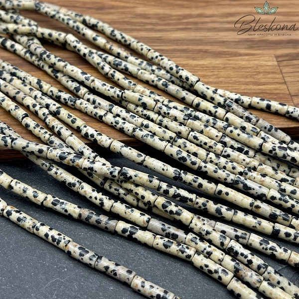 Яшма далматиновая (фенит) трубочки 13*4 мм