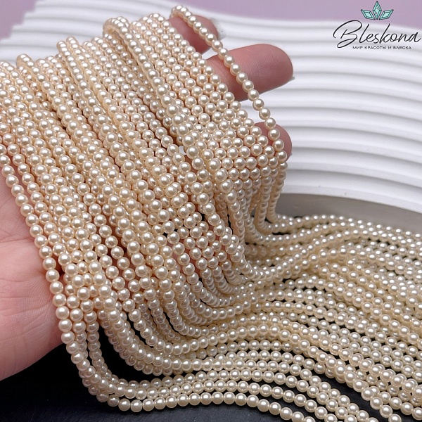 Жемчуг Майорка цвет карамельный 3 мм