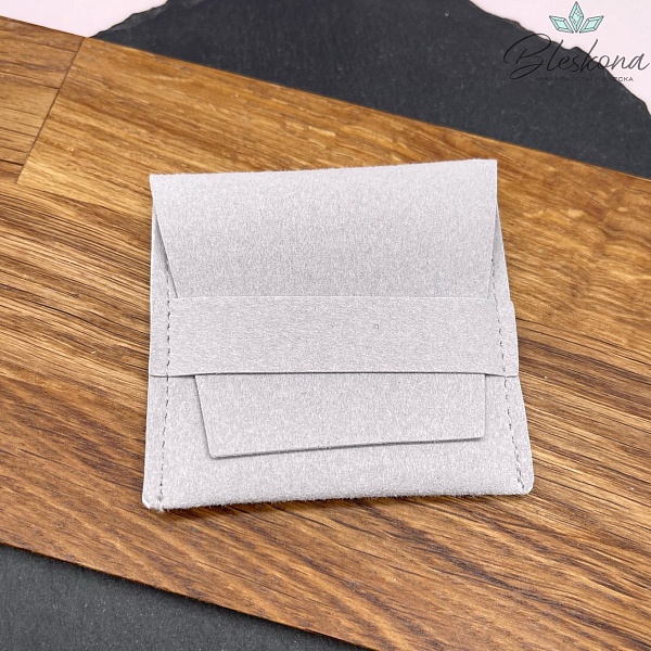 Мешочек- Конверт бархат Серый 7 см 