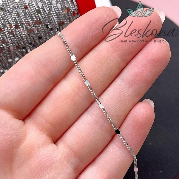 Цепь №22 цвет серебро 2*1,5 мм круг