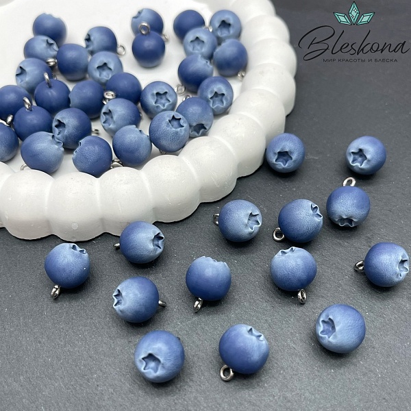 14*11 мм, Цвет серебро, Подвеска Голубика