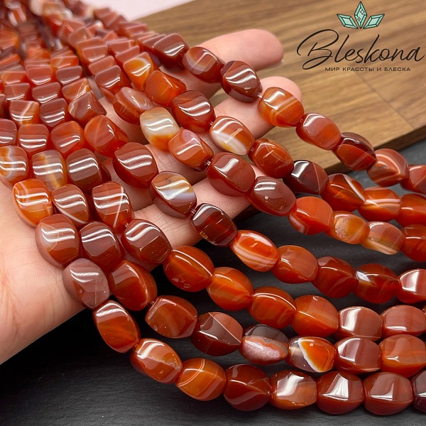 Агат бочонок крученый 12*8 мм