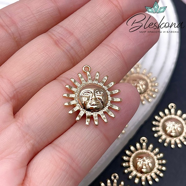 21,6*19,3 мм Цвет золото, Подвеска Солнце
