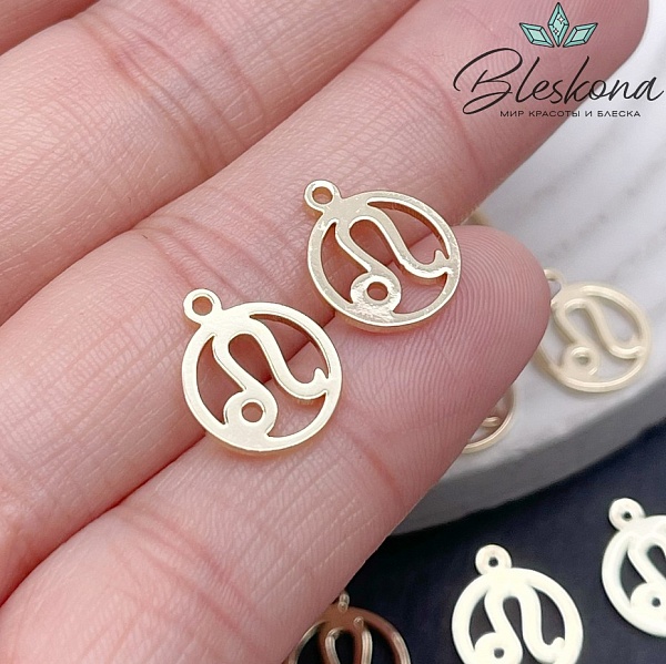 13*11 мм Цвет золото, Подвеска Лев