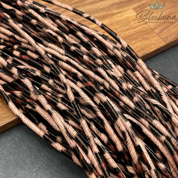 Шнур из экокожи леопардовый принт светлый 3 мм