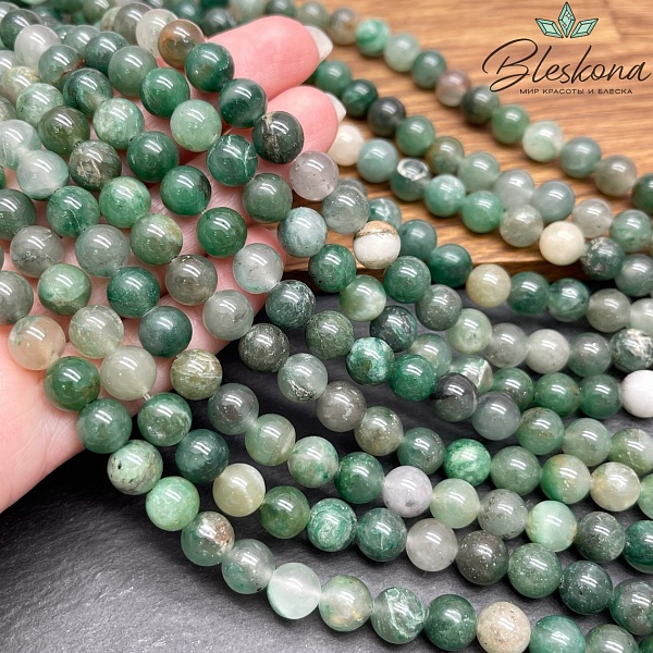 Лепидолит зеленый 8,5 мм №1