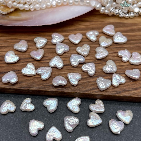 Жемчуг Сердце белый штучно ~10,5 мм 
