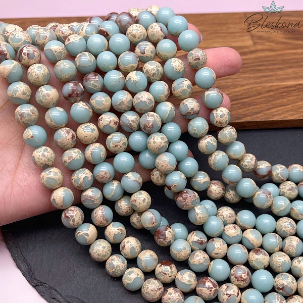 Варисцит голубой имитация 10 мм