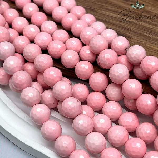 Радужный Агат огранка  розовая ( имитация) 12 мм