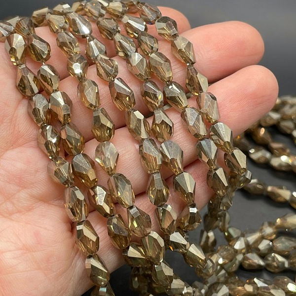 6*8 мм Стекло Lux,  ракушка, цвет песочный