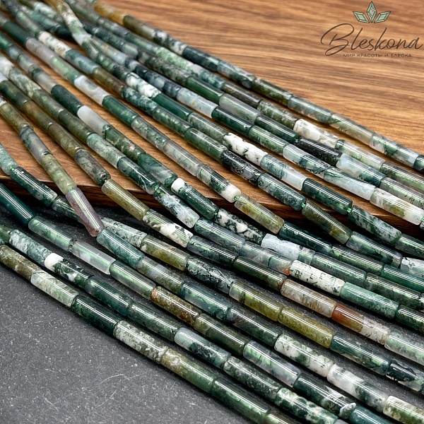 Агат моховой трубочки 13*4 мм