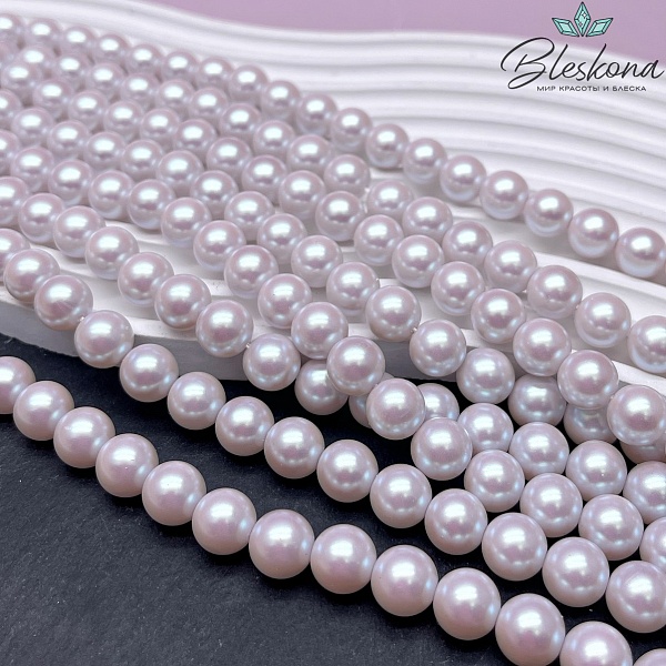 Жемчуг Майорка цвет светло-лиловый перламутр 10 мм