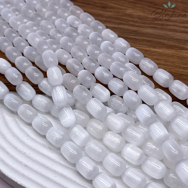Селенит белый бочата 12*8 мм 