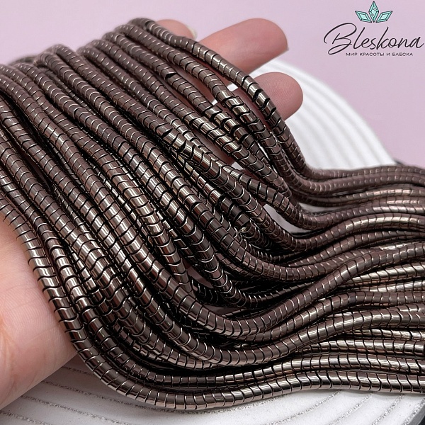 4*2,5 мм Гематин имитация, цвет коричневый №1 (шоколадный), диски волнистые