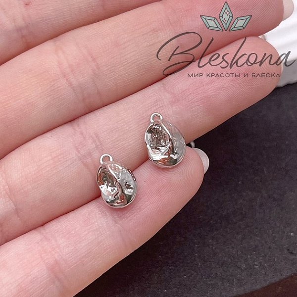 11*7,5 мм Цвет серебро, Подвеска ракушка улитка 