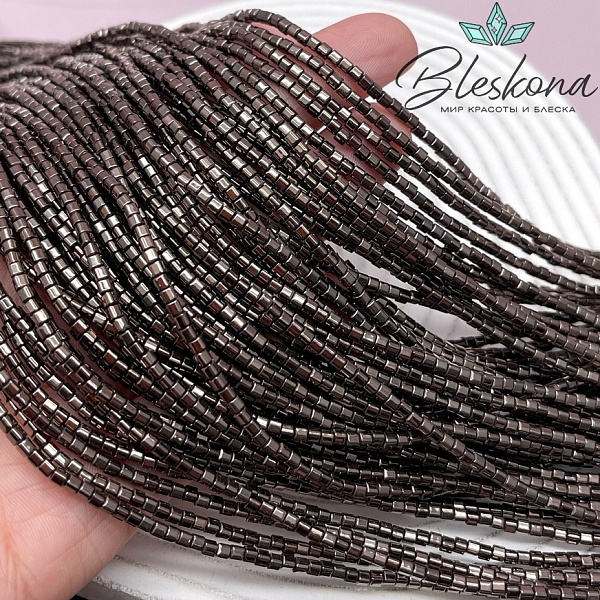 2 мм Гематин имитация, цвет коричневый №1 (шоколадный), куб мягкие грани