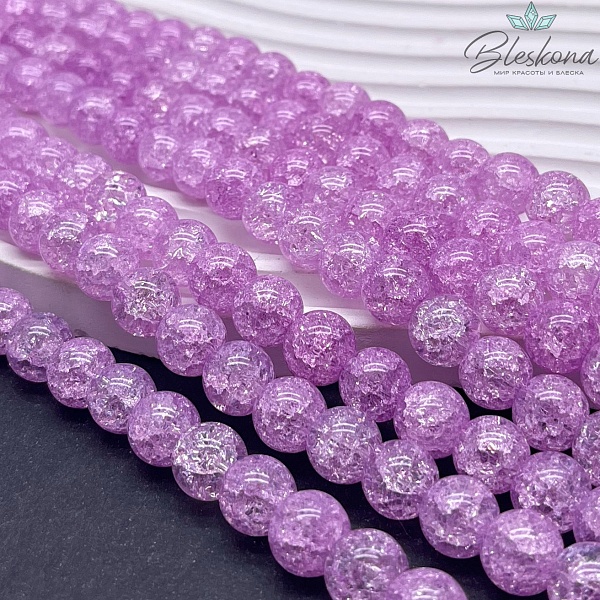 Кварц снежный сиреневый №1 (имитация) 10 мм