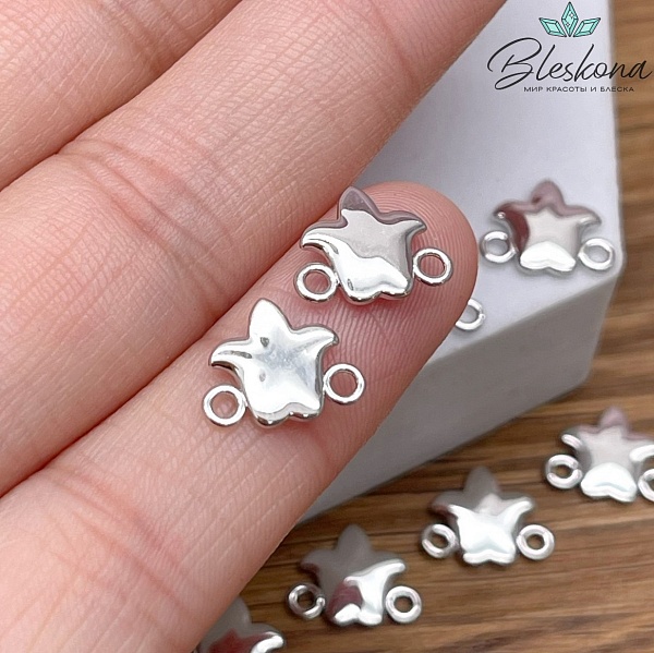 11*9 мм Цвет серебро, Коннектор Этно №15 тюльпан