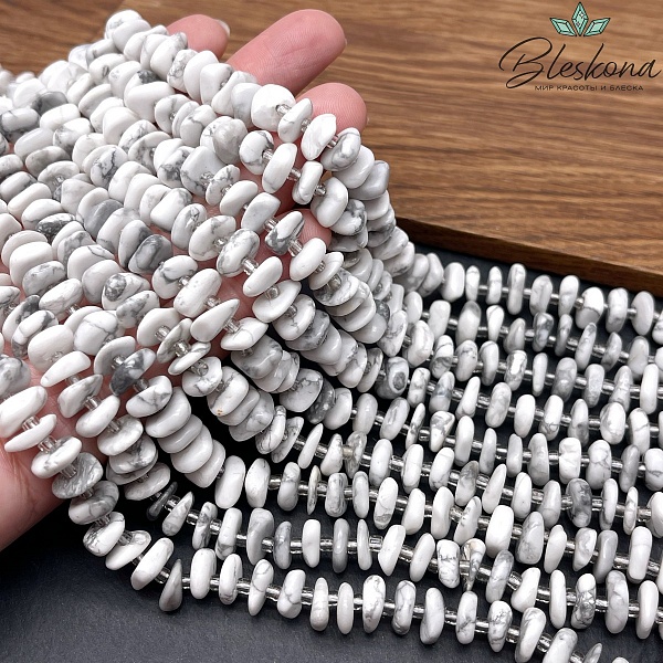 Магнезит (Говлит) сколы шлифованные (3-4)*(8-13) мм