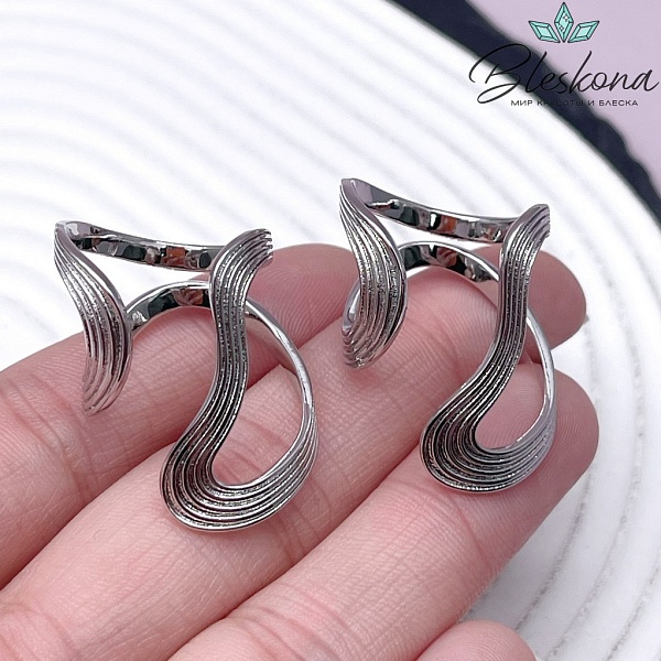 20,5 мм Цвет серебро, Кольцо безразмерное полосы