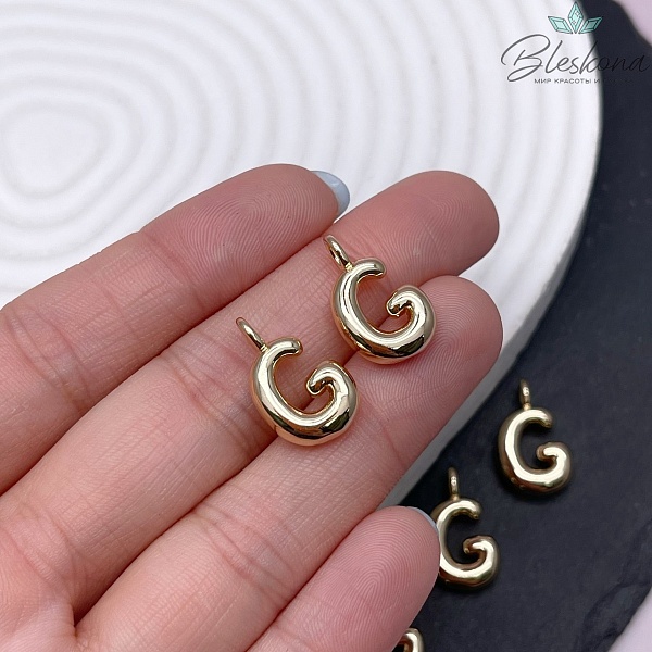 18 мм, Цвет золото, Буква объемная G