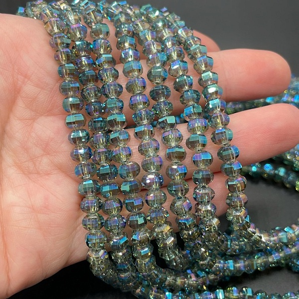 4,5*6 мм Стекло Lux, рондель прямоуг. огр., цвет хамелеон