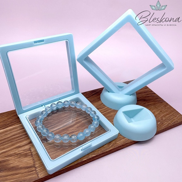 Прозрачный дисплей для украшений голубой 9 см