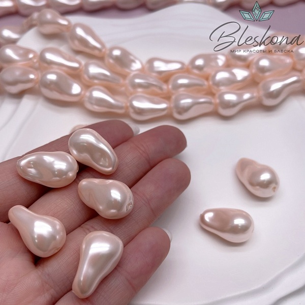 13*21 мм, Жемчуг Майорка, цвет розовый (штучно)