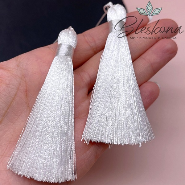 Кисть вискозный шелк Белая 8*1 см