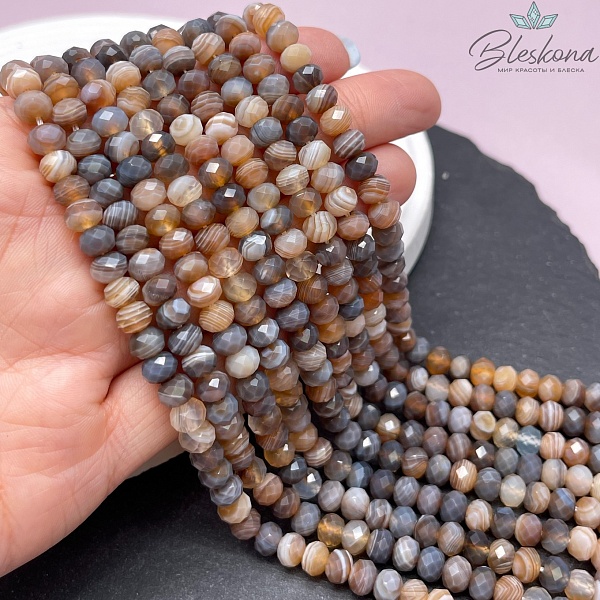 Агат Ботсвана рондели огранка 6,5*5 мм