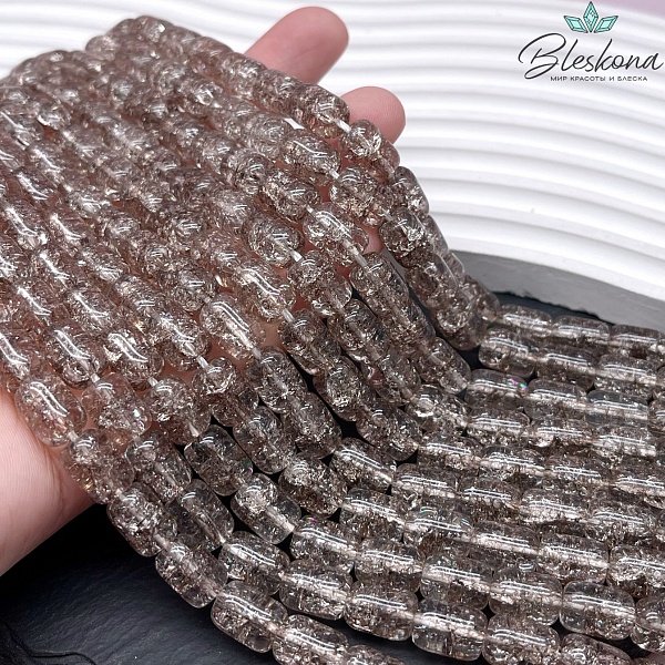 Кварц снежный коричневый бочата 11*8 мм