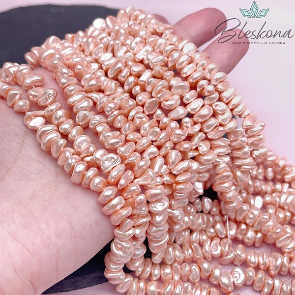 Жемчуг Майорка  крошка розовая 7-9мм