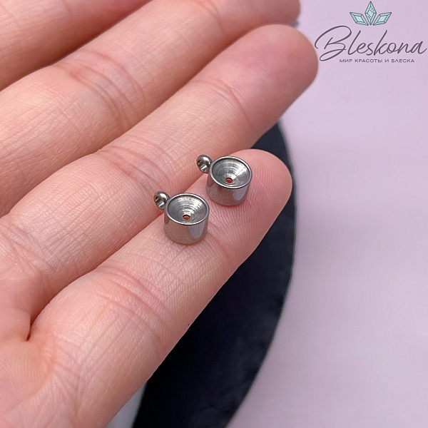 Бейл для подвесок, цвет серебро 8,8*6 мм