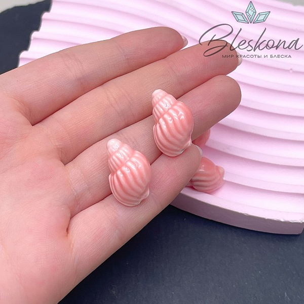 13*21 мм Керамика Бусина ракушка розовая