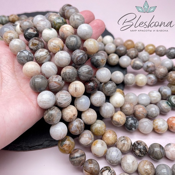 Агат бамбуковый 12 мм