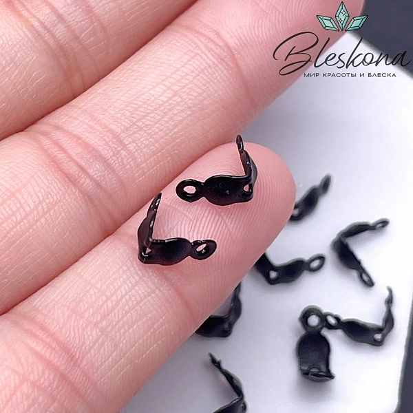 8,5*4 мм, Каллоты черная эмаль уп.10шт