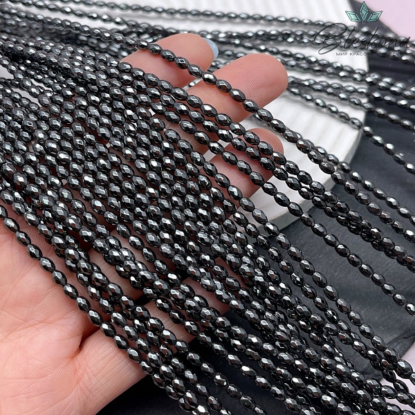 4*3 мм Гематин имитация, Рис огранка DD-8-1