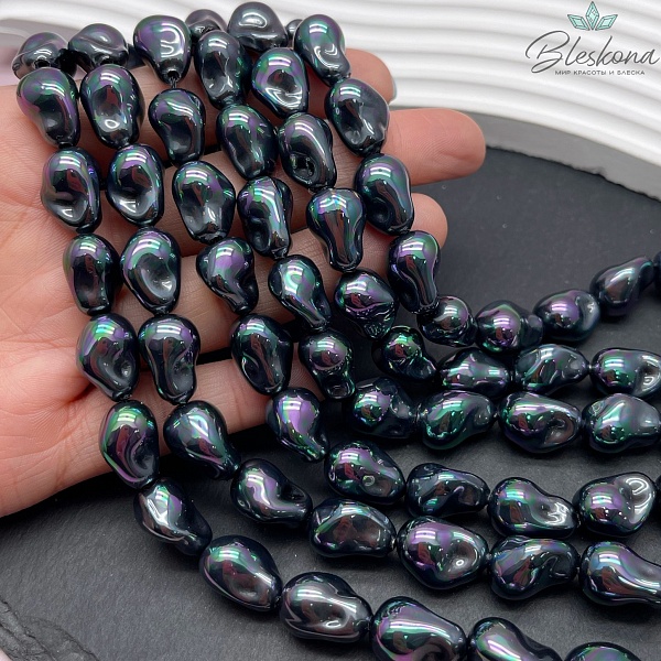 11*15 мм, Жемчуг Майорка черный