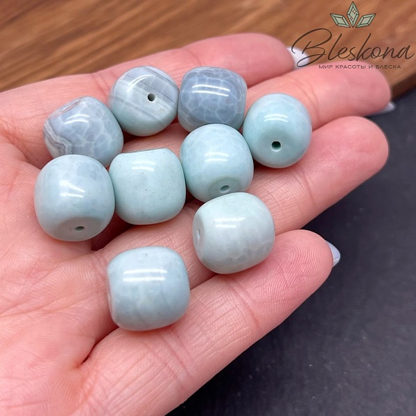 Агат бирюзовый бочата 12,5*13 мм штучно