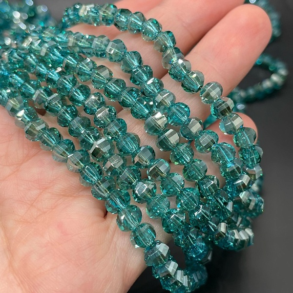 4,5*6 мм Стекло Lux, рондель прямоуг.огр., цвет морская волна