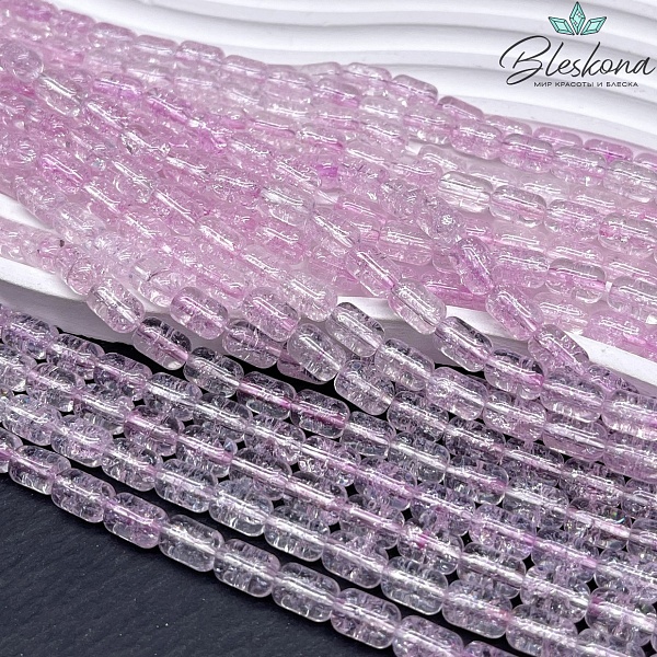 Кварц снежный розовый бочата 9*6 мм