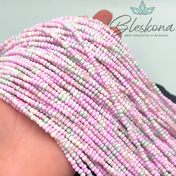 3*2 мм Бусины стекло рондель микс №4