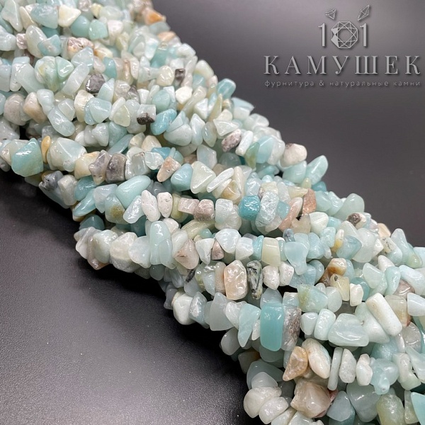 Крошка Амазонит ширина бусин ~ 7-9 мм
